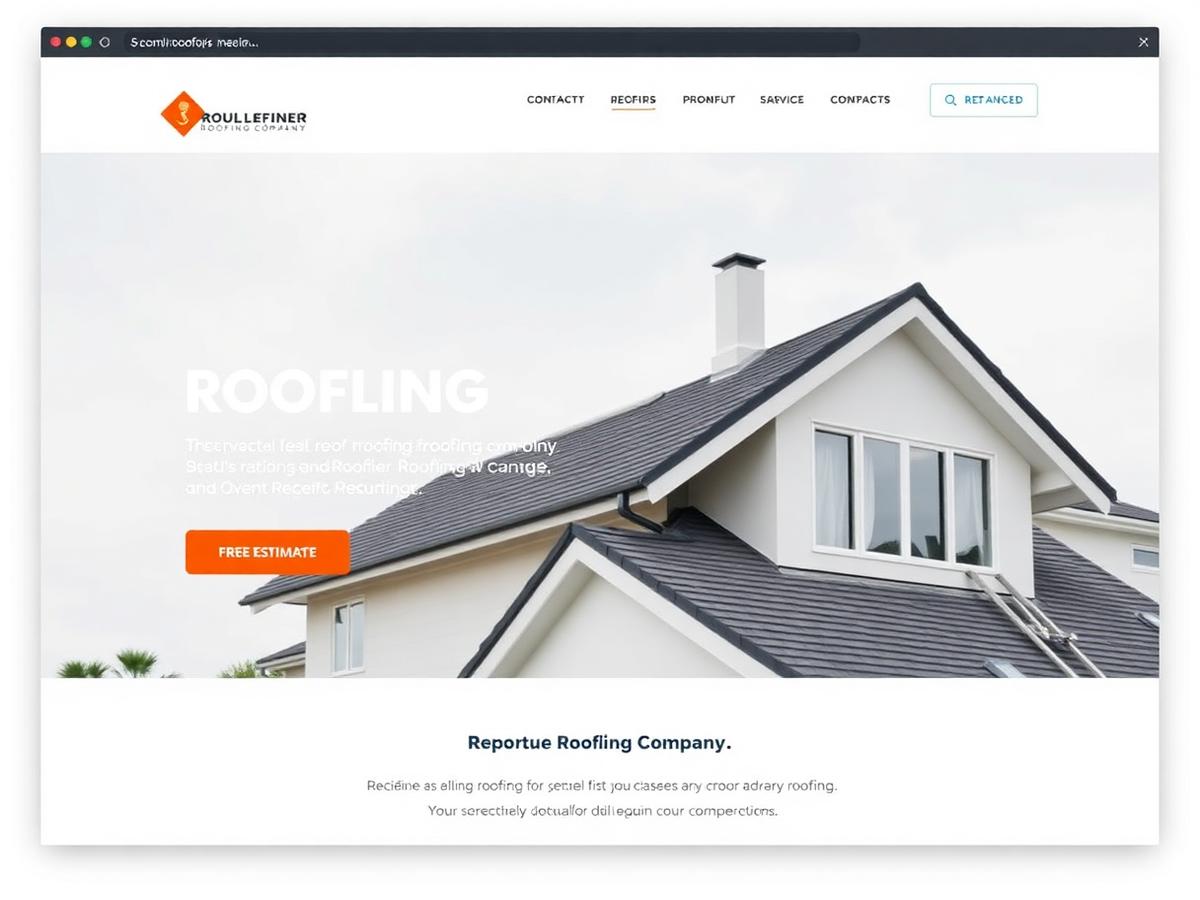Example website design for a roofing company