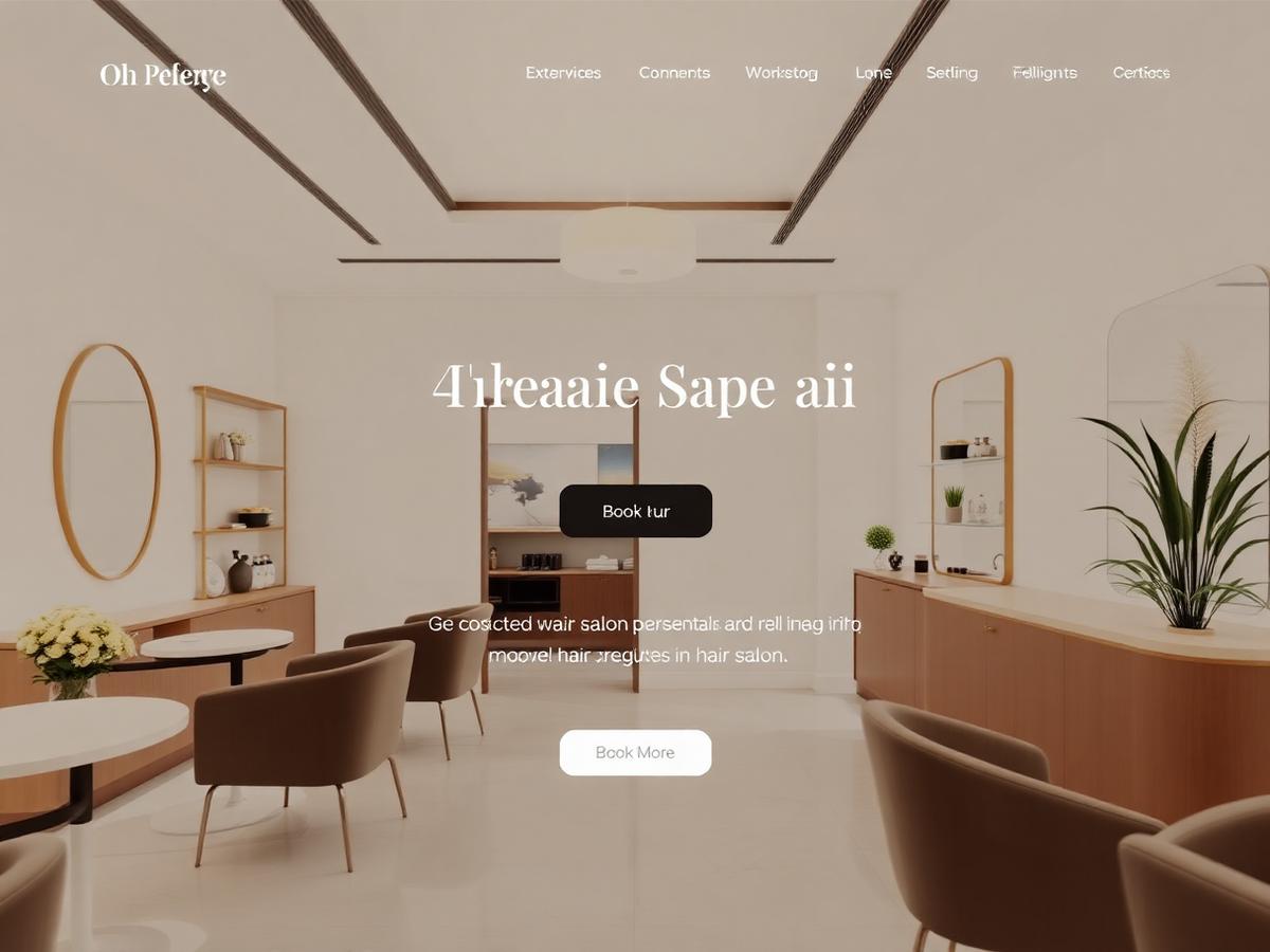 Example website design for a salon & spa